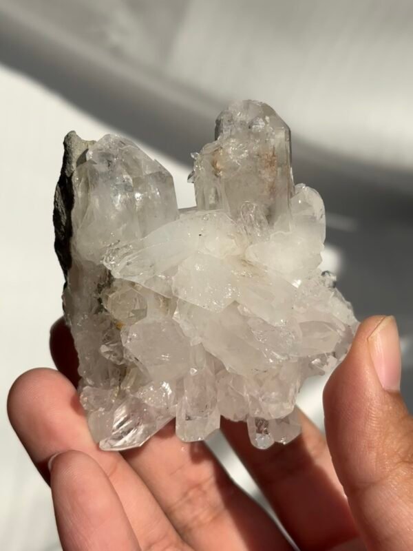 Himalayan White Crystal Cluster with Green Phantom  16I