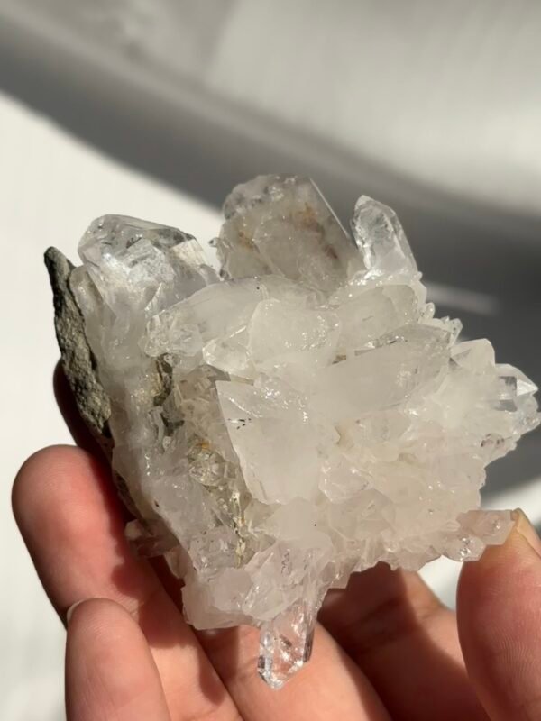 Himalayan White Crystal Cluster with Green Phantom  16I