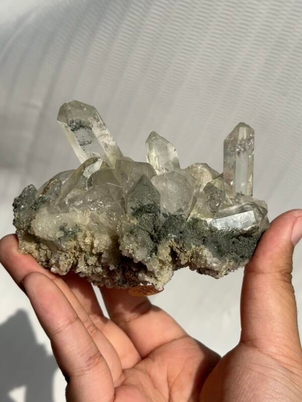 Himalayan green mudstone calcite crystal symbiotic cluster 10B