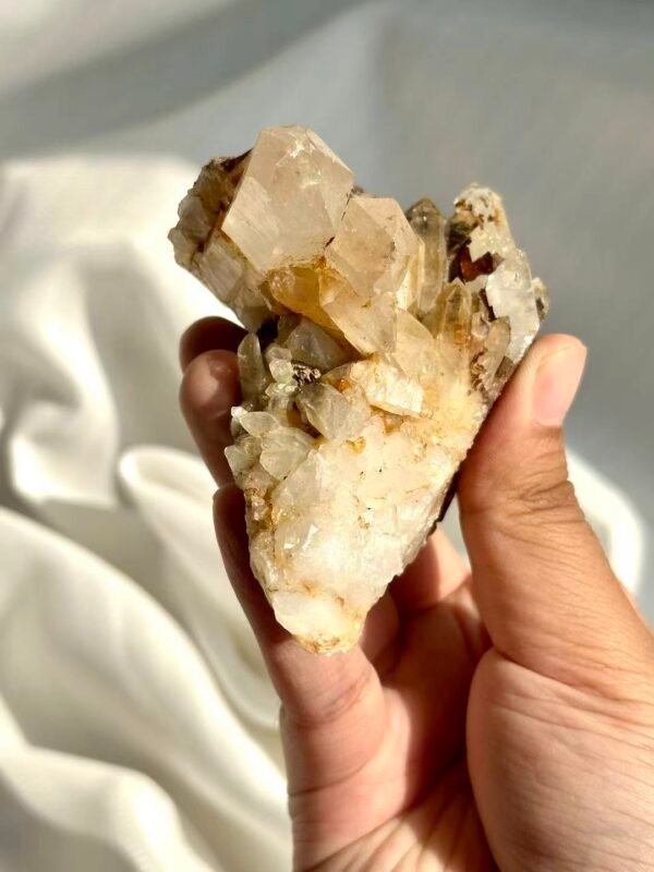 Himalayan Crystal Cluster with Epiphytic Brown Ore Rind (Tibetan Origin)  14C