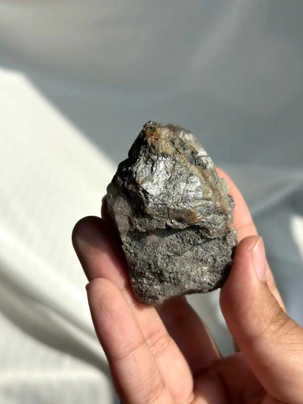 Black Iron Ore & Calcite Intergrown Himalayan Crystal Cluster  15E