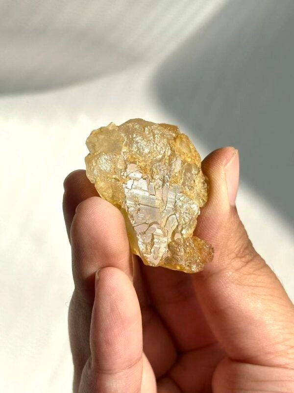 Himalayan Crystal: Golden Ore Skin with Light Rainbow Small Single Crystal  14L