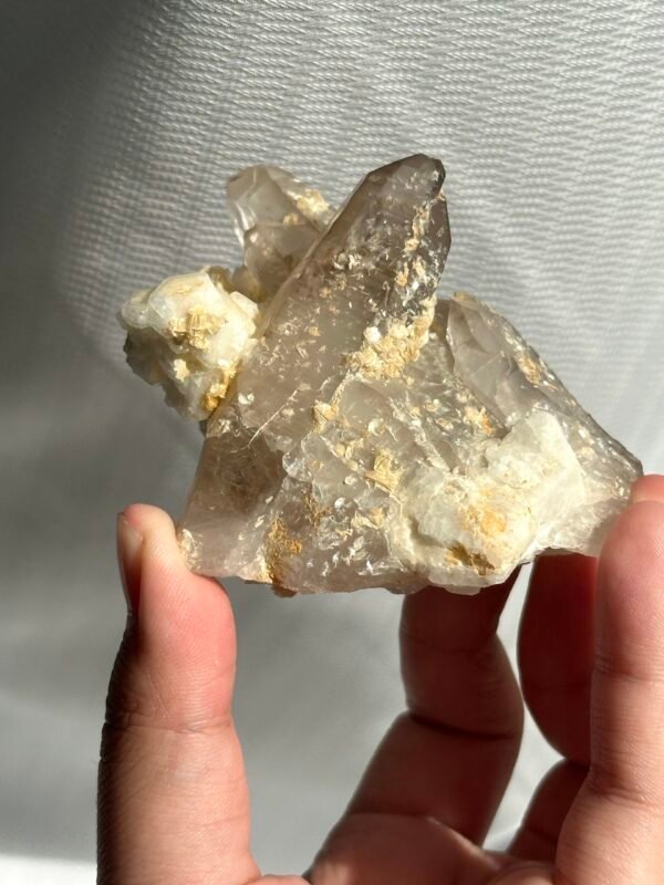 Silver-gray golden mica feldspar symbiotic Himalayan crystal cluster   10L