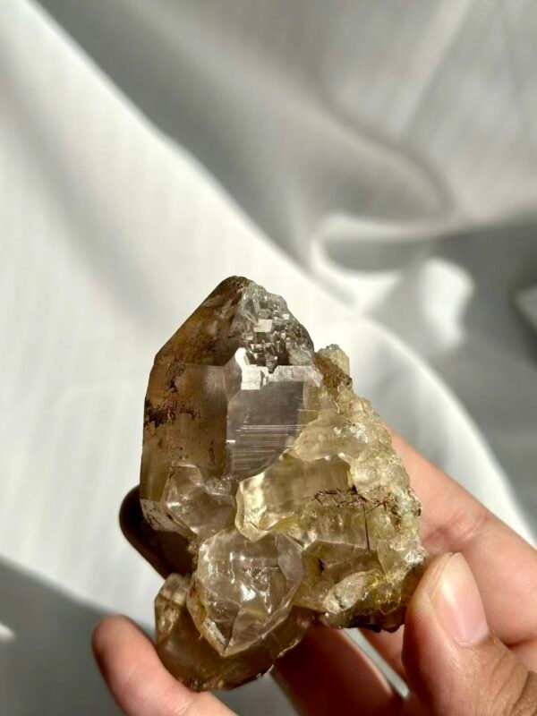Tea-Brown Himalayan Polysynthetic Crystal with Symbiotic Siderite and Rutile  A03