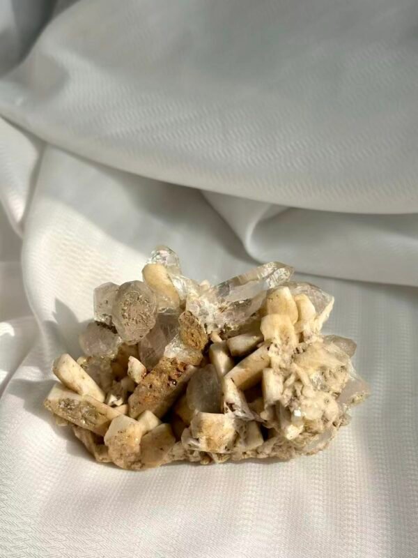 Himalayan Crystal Ornament with White Chocolate Calcite Symbiosis  13H