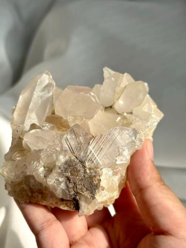 Himalayan Crystal Cluster with Black Rutile Symbiosis  13K