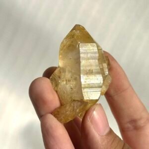 Himalayan Crystal: Golden Ore Skin with Light Rainbow Small Single Crystal  14L