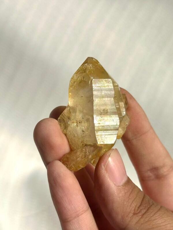 Himalayan Crystal: Golden Ore Skin with Light Rainbow Small Single Crystal  14L