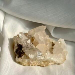 Himalayan Crystal Cluster with Black Rutile Symbiosis  13K