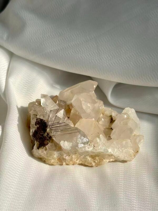 Himalayan Crystal Cluster with Black Rutile Symbiosis  13K