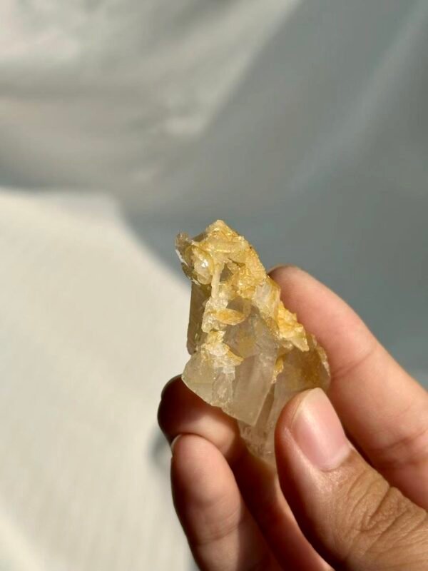 Himalayan Mini Sculptural Crystal with Golden Crystal Blossom Epitaxy  15H