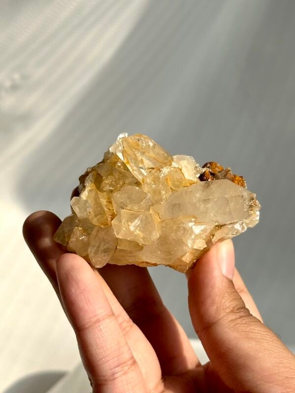 Champagne-Hued Himalayan Crystal Cluster with Siderite Intergrowth  15J