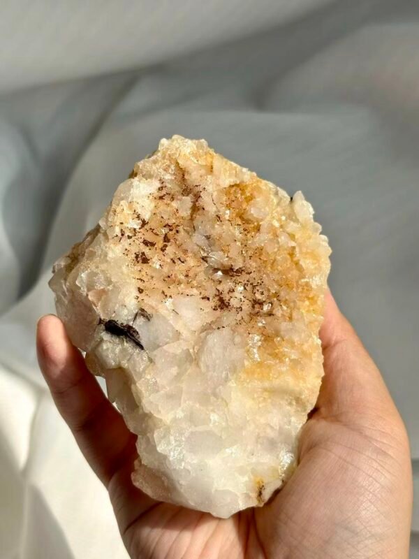 Himalayan Crystal Cluster with Black Rutile Symbiosis  13K