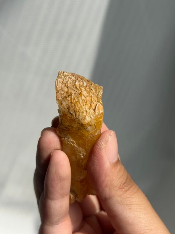 Yellow gold mineral leather Himalayan double-pointed floating crystal  09H