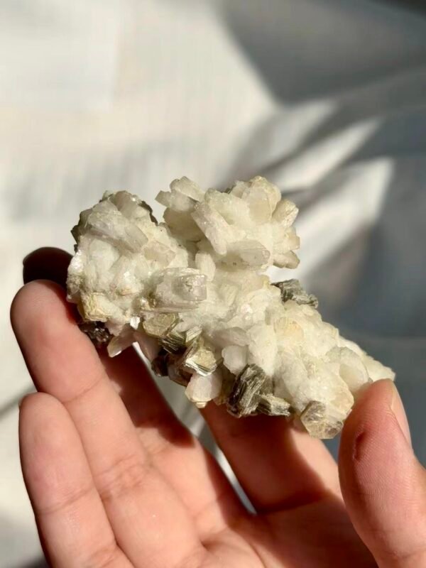 Himalayan Mineral Cluster with White Feldspar & Silver Mica Symbiosis 16C
