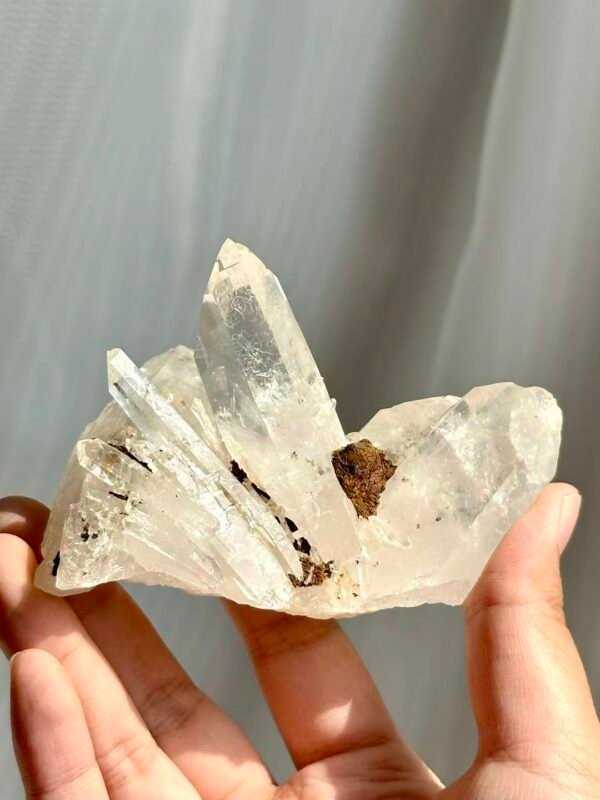 Special-Marked White Transparent Lemurian Crystal | Natural Unique Impressions  14A