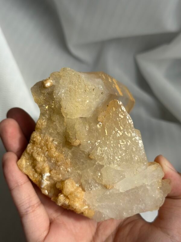 Himalayan Crystal Cluster with Special Desert Rainbow Mineral Epitaxial Coating  11L
