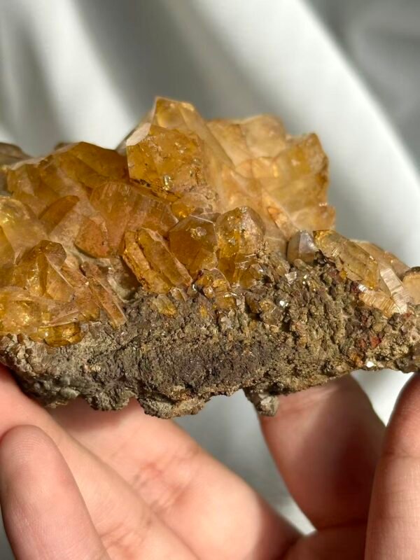 Deep Golden Himalayan Crystal Cluster with Druse Base 12C