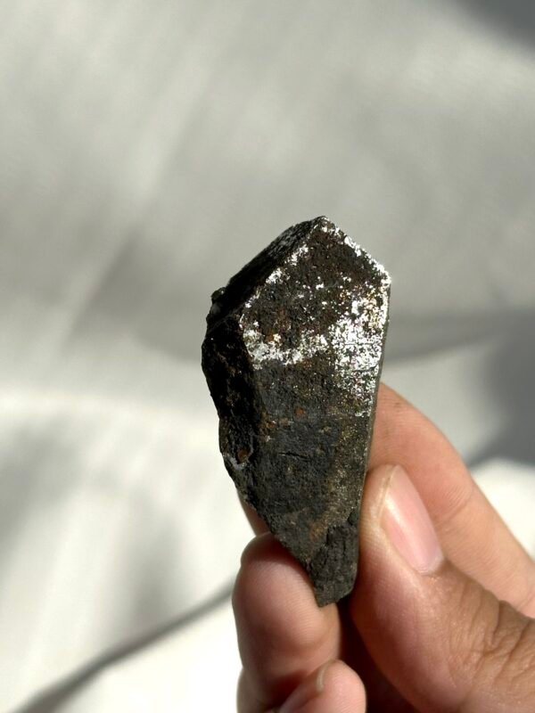 Small Single Himalayan Crystal (from Tibetan Mining Areas) with Enclosed Deep Green Phantom Quartz  14I