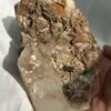 Tibetan Himalayan crystal and rose calcite symbiotic ornaments  09B