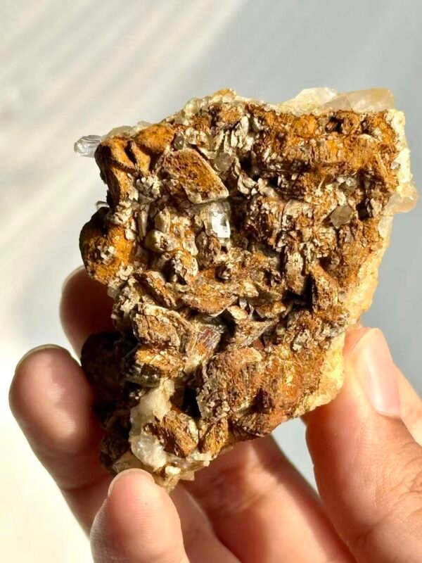 Champagne-Hued Himalayan Crystal Cluster with Siderite Intergrowth  15J