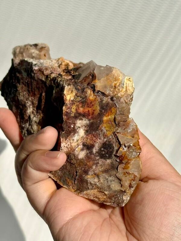 Rainbow-colored fluorite calcite coexists with various minerals   10F