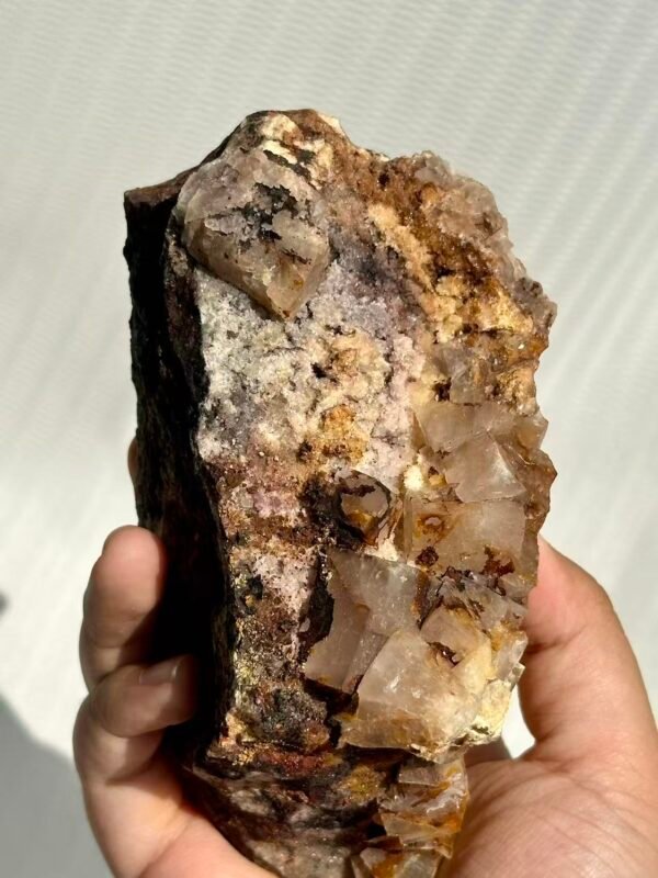 Rainbow-colored fluorite calcite coexists with various minerals   10F