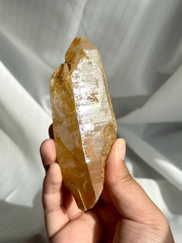 Golden Mineral-Skinned Himalayan Handheld Crystal 12K
