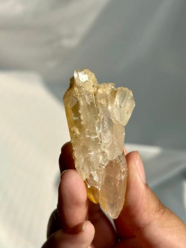 Himalayan Mini Sculptural Crystal with Golden Crystal Blossom Epitaxy  15H