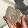 Himalayan Crystal Palm Stone | White Translucent with Deep Mountain Veins 16H