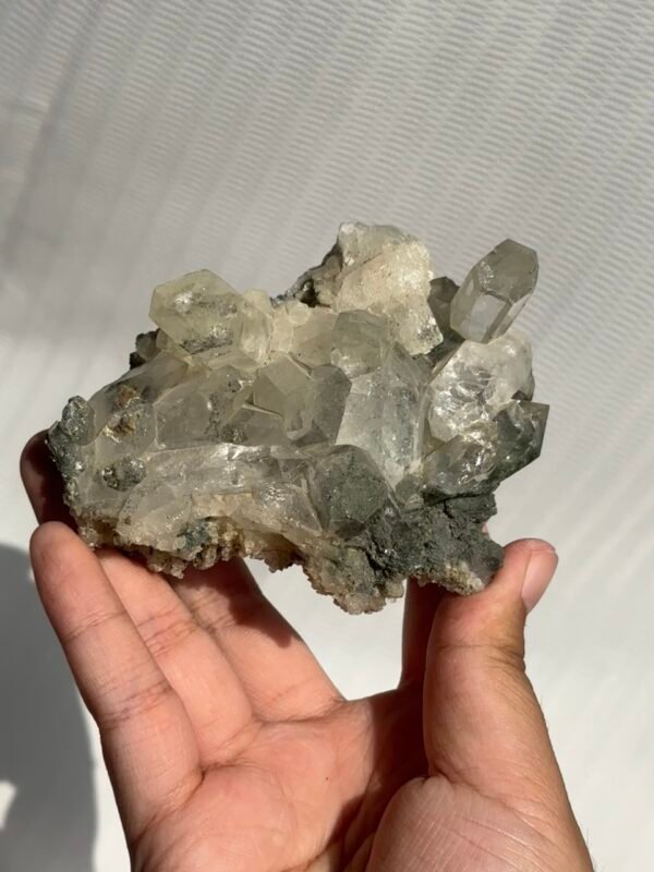 Himalayan green mudstone calcite crystal symbiotic cluster 10B