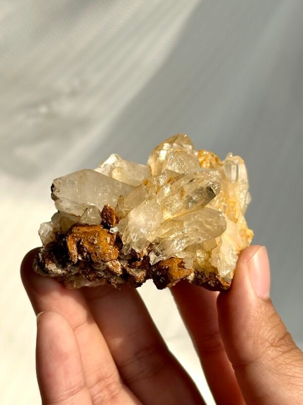 Champagne-Hued Himalayan Crystal Cluster with Siderite Intergrowth  15J