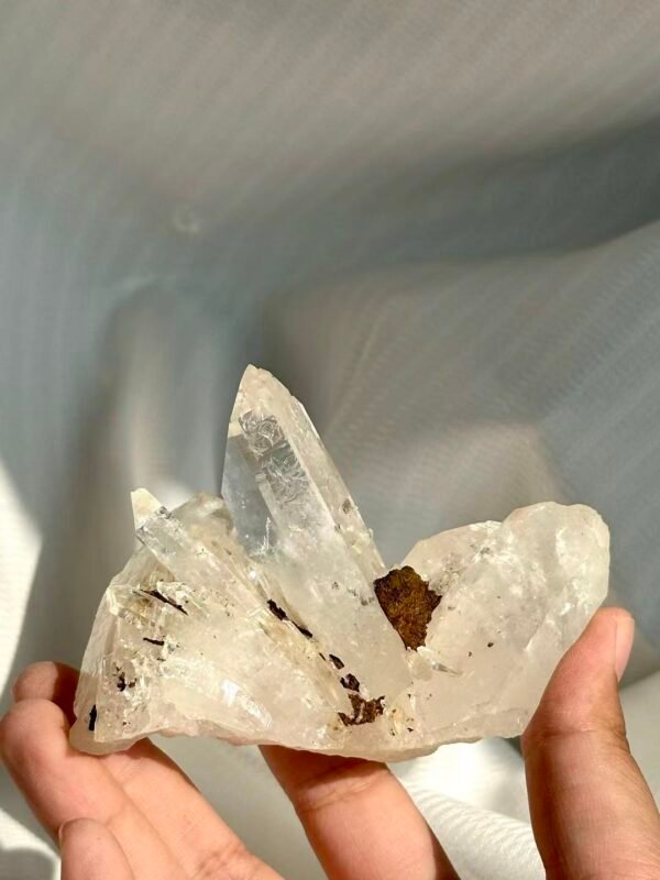 Special-Marked White Transparent Lemurian Crystal | Natural Unique Impressions  14A