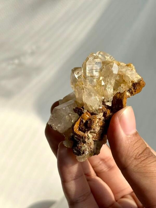 Champagne-Hued Himalayan Crystal Cluster with Siderite Intergrowth  15J