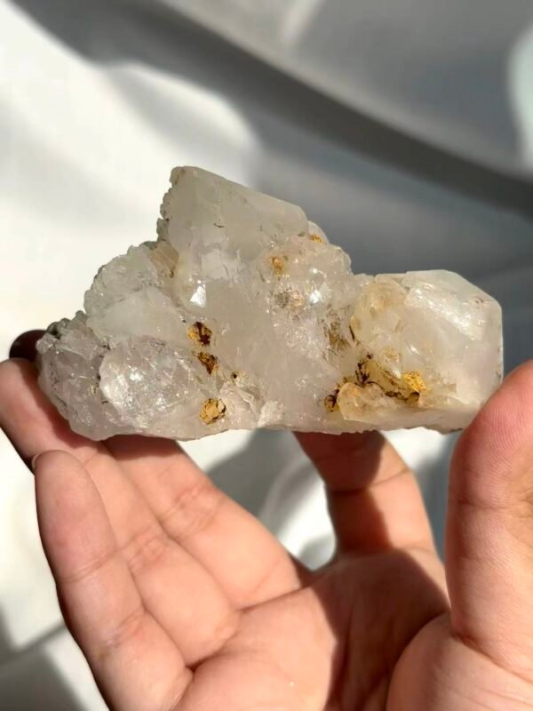 Himalayan Crystal Castle Cluster with Enclosed Yellowish-Brown Spherical Minerals, Fully Epitaxial 16B