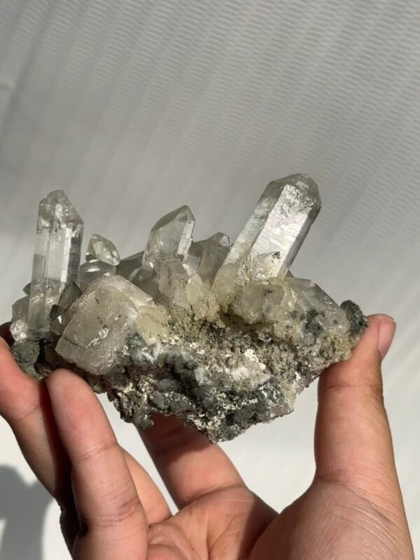 Himalayan green mudstone calcite crystal symbiotic cluster 10B