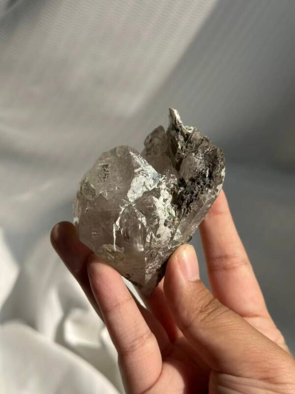 Himalayan Crystal: Symbiosis of Silver-Gray Limonite & Muscovite with Unique Veins  14D