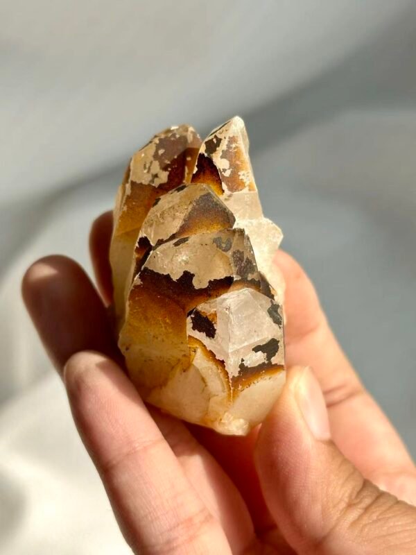 Tibetan Himalayan Multi-Crystal Mini Cluster: Flame-like Ore Rind  13P