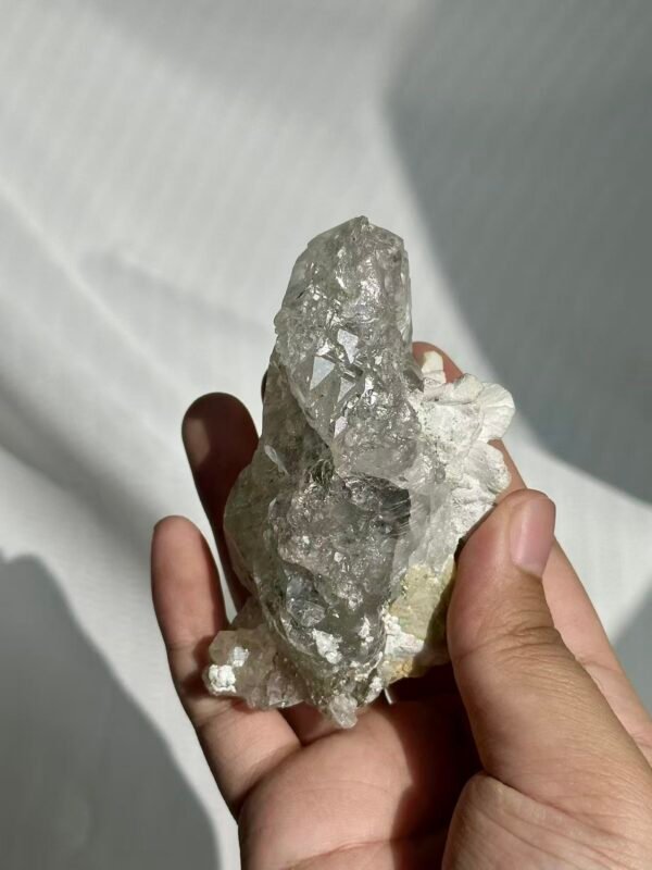 Himalayan stacked growth black sharp titanium feldspar symbiotic crystal  09G