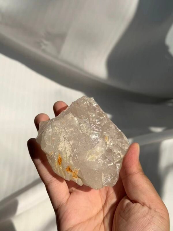 Himalayan Crystal Palm Stone | White Translucent with Deep Mountain Veins 16H