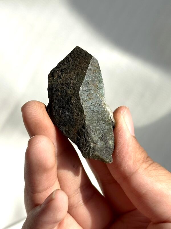 Small Single Himalayan Crystal (from Tibetan Mining Areas) with Enclosed Deep Green Phantom Quartz  14I