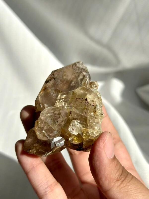 Tea-Brown Himalayan Polysynthetic Crystal with Symbiotic Siderite and Rutile  A03