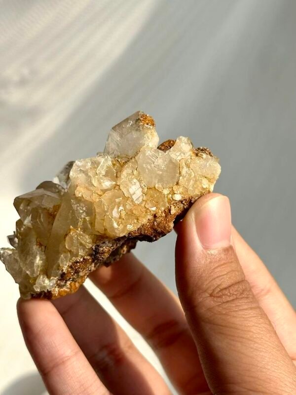 Champagne-Hued Himalayan Crystal Cluster with Siderite Intergrowth  15J