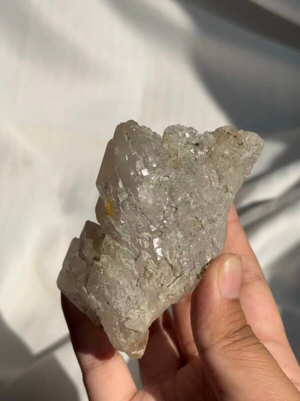 Himalayan Crystal Castle Cluster with Enclosed Yellowish-Brown Spherical Minerals, Fully Epitaxial 16B