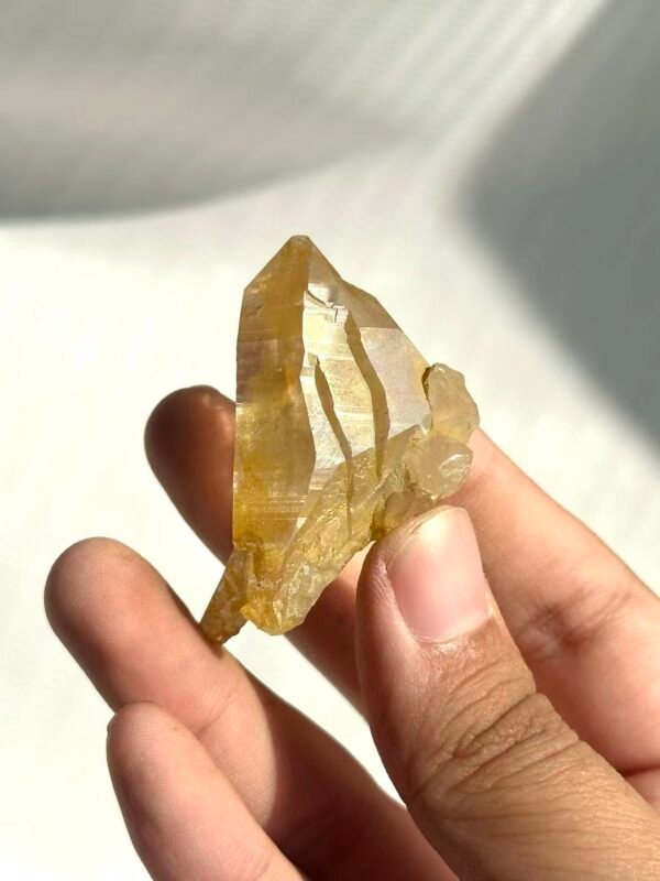 Himalayan Crystal: Golden Ore Skin with Light Rainbow Small Single Crystal  14L