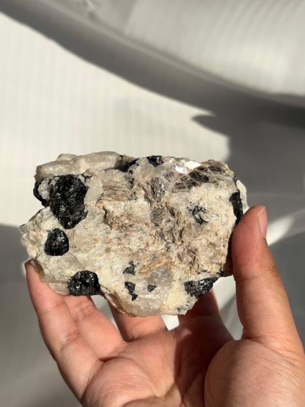 Himalayan Silver Mica, Feldspar & Black Tourmaline Crystal Cluster  16J