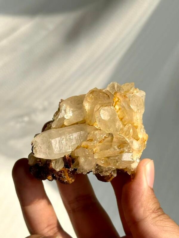 Champagne-Hued Himalayan Crystal Cluster with Siderite Intergrowth  15J