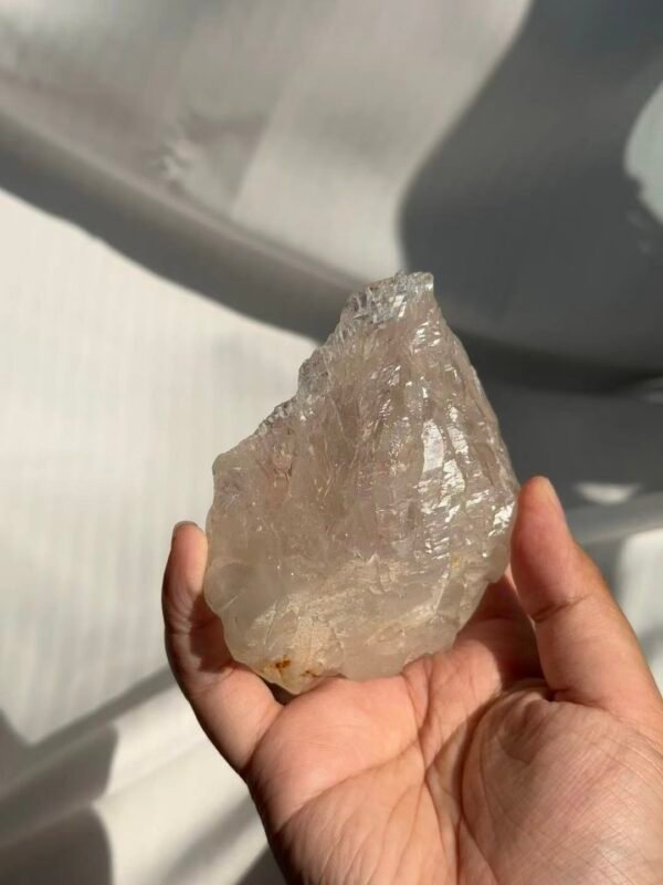Himalayan Crystal Palm Stone | White Translucent with Deep Mountain Veins 16H