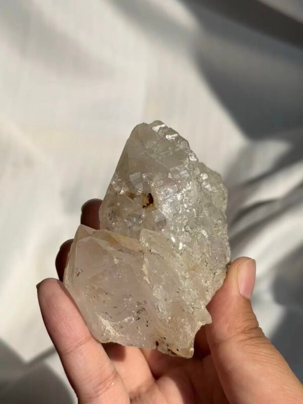 Himalayan Crystal Castle Cluster with Enclosed Yellowish-Brown Spherical Minerals, Fully Epitaxial 16B