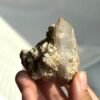 Intergrown Himalayan Crystal with Platinum-White Calcite, Fine Sparkling Mica & Small Green Ore  15F